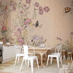 Carta da parati Antica chinoiserie - camera da letto - cucina, sala da pranzo Carta da parati Antica chinoiserie - camera da letto - cucina, sala da pranzo