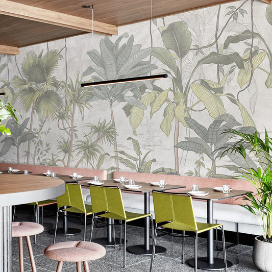 Carta da parati Tropical mural - esercizi commerciali, locali pubblici