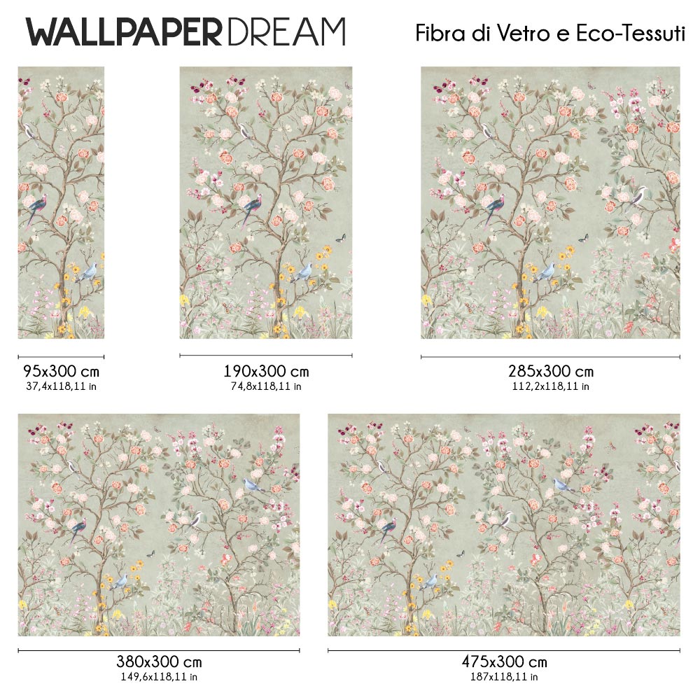 Carta da parati Roseto d'Oriente dimensioni Fibra di Vetro Carta da parati Roseto d'Oriente dimensioni Fibra di Vetro