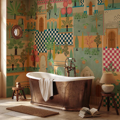 Carta da parati Indian Naive - bagno Carta da parati Indian Naive - bagno