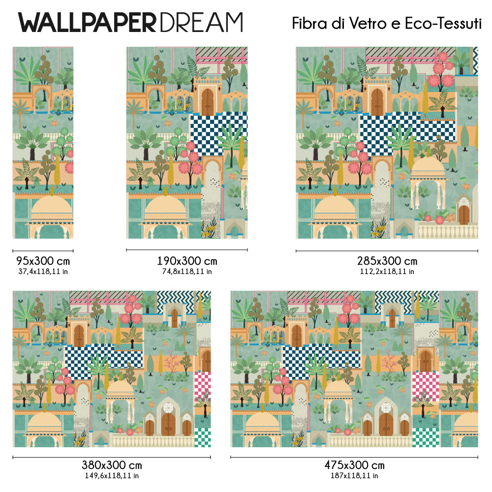 Carta da parati Indian Naive - dimensioni Fibra di vetro Carta da parati Indian Naive - dimensioni Fibra di vetro