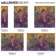 Carta da parati Frida dimensioni Fibra di vetro Carta da parati Frida dimensioni Fibra di vetro