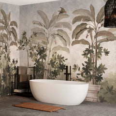 Carta da parati Affresco tropicale - bagno, esercizi commerciali Carta da parati Affresco tropicale - bagno, esercizi commerciali