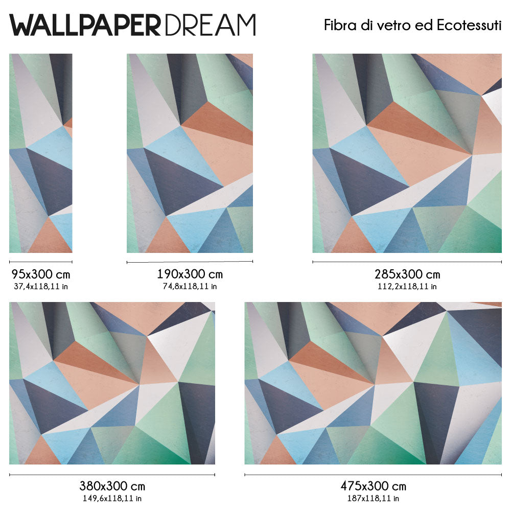 Carta da parati Geometria pastello dimensioni Fibra di vetro Carta da parati Geometria pastello dimensioni Fibra di vetro