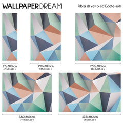 Carta da parati Geometria pastello dimensioni Fibra di vetro Carta da parati Geometria pastello dimensioni Fibra di vetro
