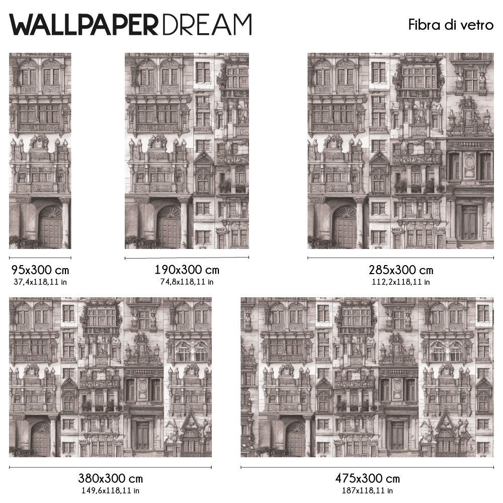 Carta da parati Artistic Facade dimensioni fibra di vetro Carta da parati Artistic Facade dimensioni fibra di vetro
