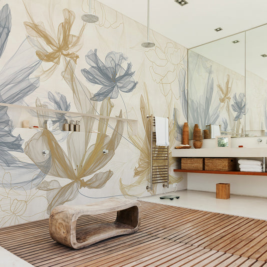 Carta da parati Fiori d'ombra - Bagno