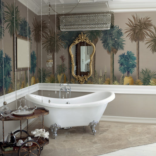 Carta da parati Surreal Palms - bagno | marrone