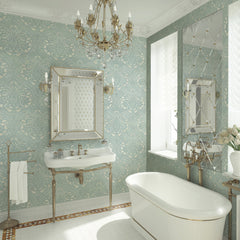 Carta da parati Baroque - bagno | verde Carta da parati Baroque - bagno | verde