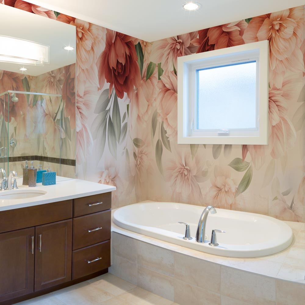 Carta da parati Enchanted Peonies  - bagno, hotel Carta da parati Enchanted Peonies  - bagno, hotel