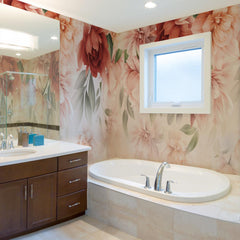 Carta da parati Enchanted Peonies  - bagno, hotel Carta da parati Enchanted Peonies  - bagno, hotel
