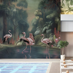 Carta da parati Flamingo lake - hotel, esercizi commerciali, locali pubblici Carta da parati Flamingo lake - hotel, esercizi commerciali, locali pubblici