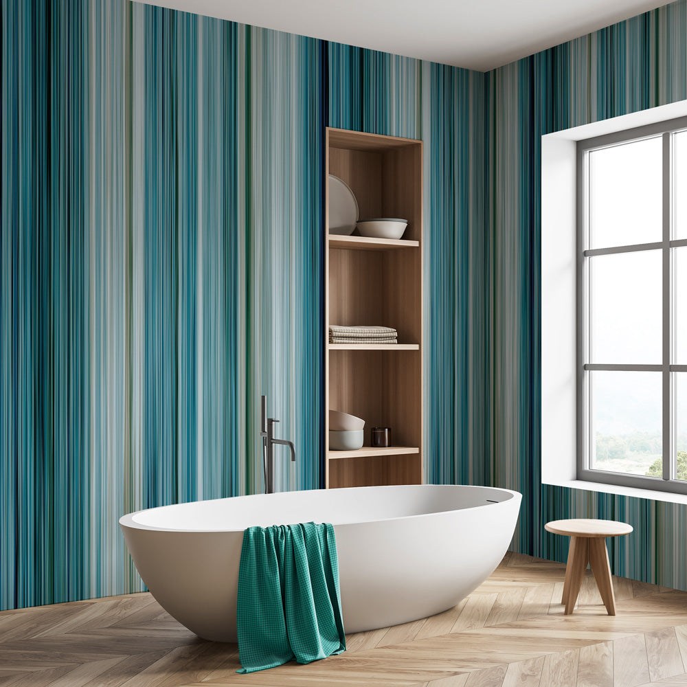 Carta da parati Blue stripes - bagno Carta da parati Blue stripes - bagno