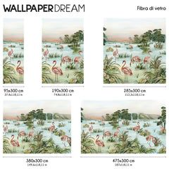 Papel Pintado de lago flamenco Papel Pintado de lago flamenco