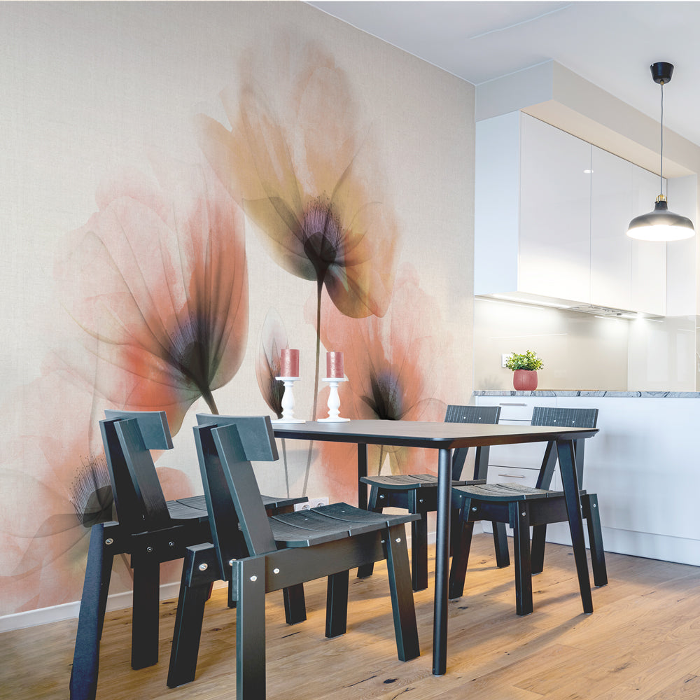 Carta da parati Papaveri eterei - cucina, sala da pranzo Carta da parati Papaveri eterei - cucina, sala da pranzo