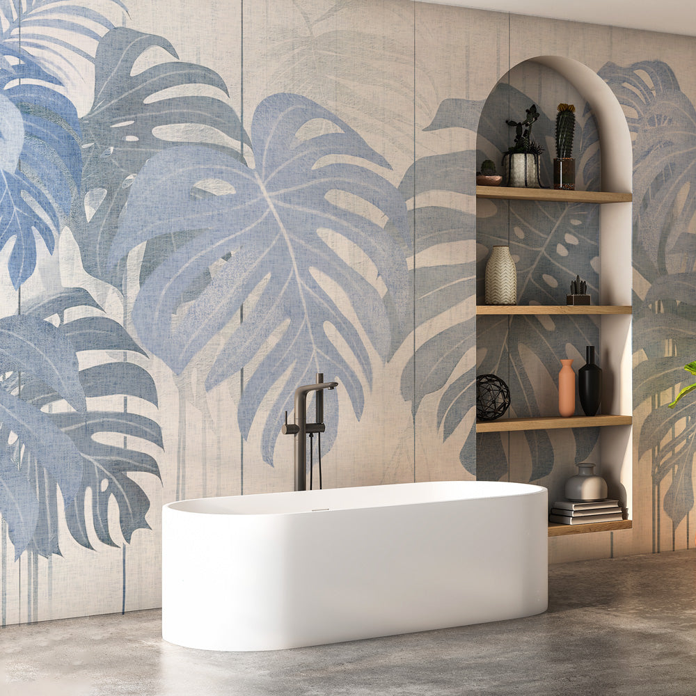 Carta da parati Monstere eteree - bagno | blu Carta da parati Monstere eteree - bagno | blu