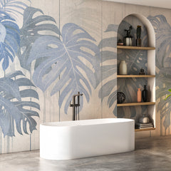 Carta da parati Monstere eteree - bagno | blu Carta da parati Monstere eteree - bagno | blu