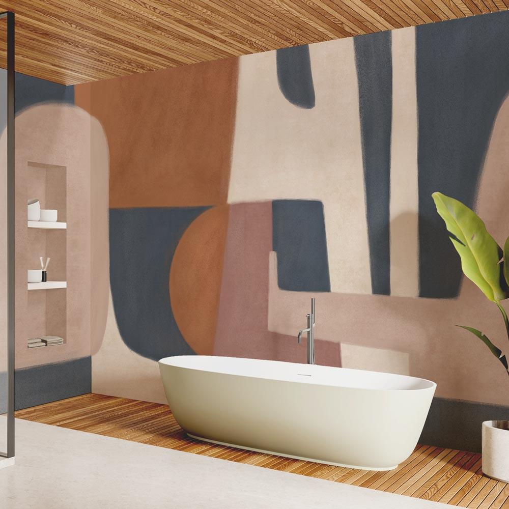 Carta da parati Geometrico tribale - bagno, box doccia Carta da parati Geometrico tribale - bagno, box doccia