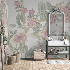 Carta da parati Stoffa floreale - bagno Carta da parati Stoffa floreale - bagno