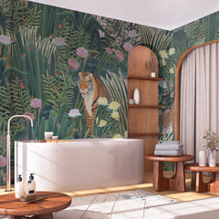 Carta da parati Felini naif - bagno Carta da parati Felini naif - bagno