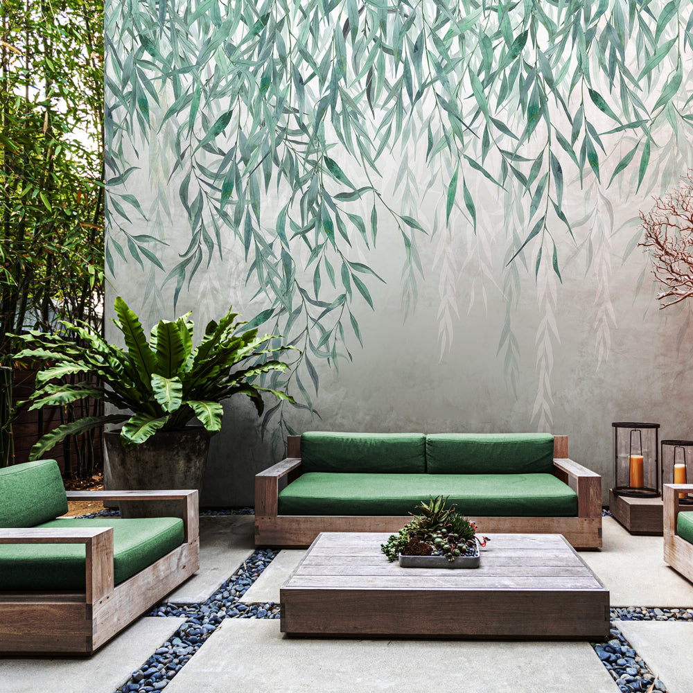 Carta da parati Fronde di salice - per esterni Carta da parati Fronde di salice - per esterni