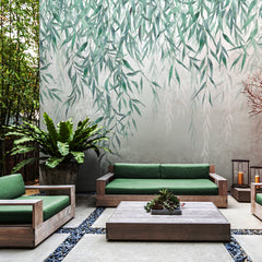 Carta da parati Fronde di salice - per esterni Carta da parati Fronde di salice - per esterni