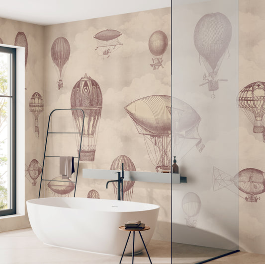 Carta da parati Il giro del mondo - bagno, box doccia