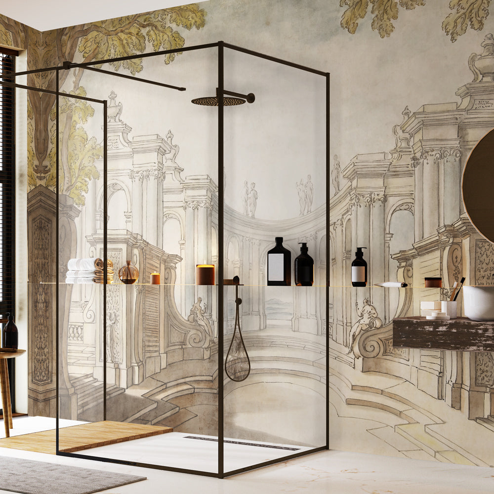 Carta da parati Affaccio sul giardino - bagno, box doccia Carta da parati Affaccio sul giardino - bagno, box doccia