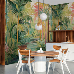 Carta da parati Palme dipinte - cucina Carta da parati Palme dipinte - cucina