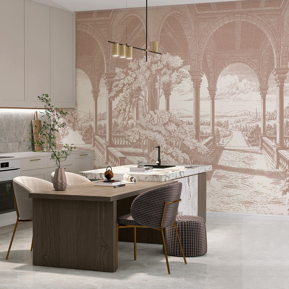 Carta da parati Loggia bucolica - cucina, sala da pranzo Carta da parati Loggia bucolica - cucina, sala da pranzo