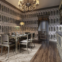 Carta da parati Arcate tropicali - cucina, sala da pranzo Carta da parati Arcate tropicali - cucina, sala da pranzo