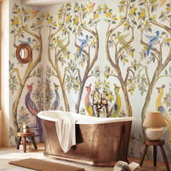 Carta da parati Uccelli del Paradiso - bagno Carta da parati Uccelli del Paradiso - bagno