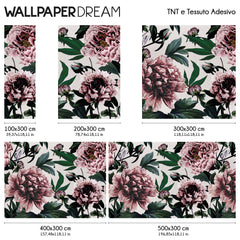 Carta da parati Peonie eleganti dimensioni TNT Carta da parati Peonie eleganti dimensioni TNT