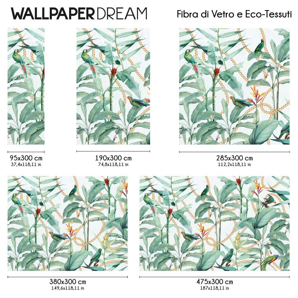 Carta da parati Tropical mint dimensioni Fibra di Vetro Carta da parati Tropical mint dimensioni Fibra di Vetro