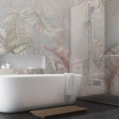 Carta da parati Tropic pastel - bagno, box doccia Carta da parati Tropic pastel - bagno, box doccia