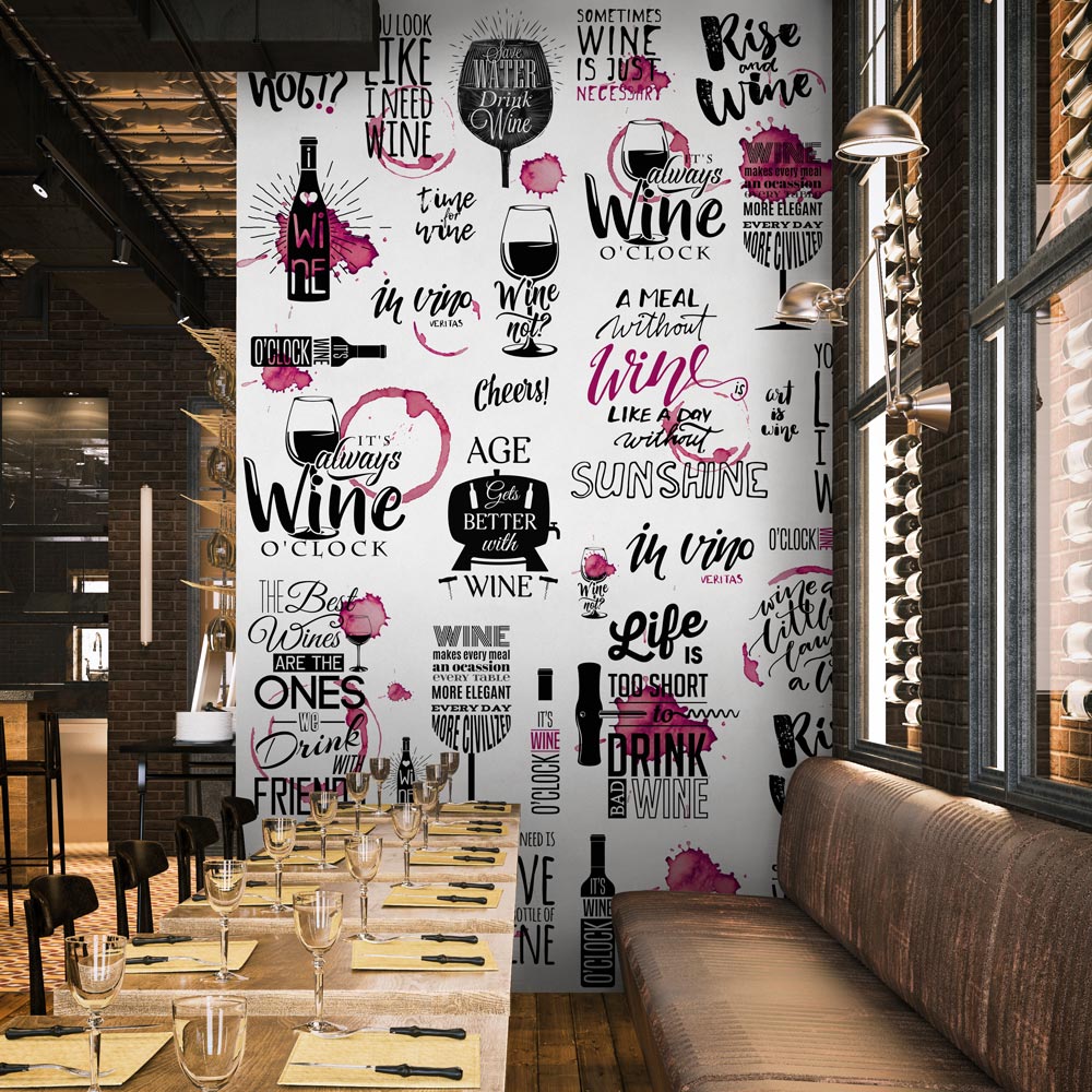 Carta da parati Aforismi Vino - esercizi commerciali, locali pubblici Carta da parati Aforismi Vino - esercizi commerciali, locali pubblici