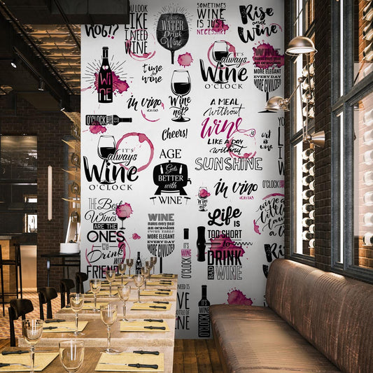 Carta da parati Aforismi Vino - esercizi commerciali, locali pubblici