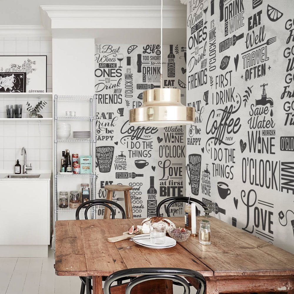 Carta da parati Aforismi cucina - sala da pranzo Carta da parati Aforismi cucina - sala da pranzo