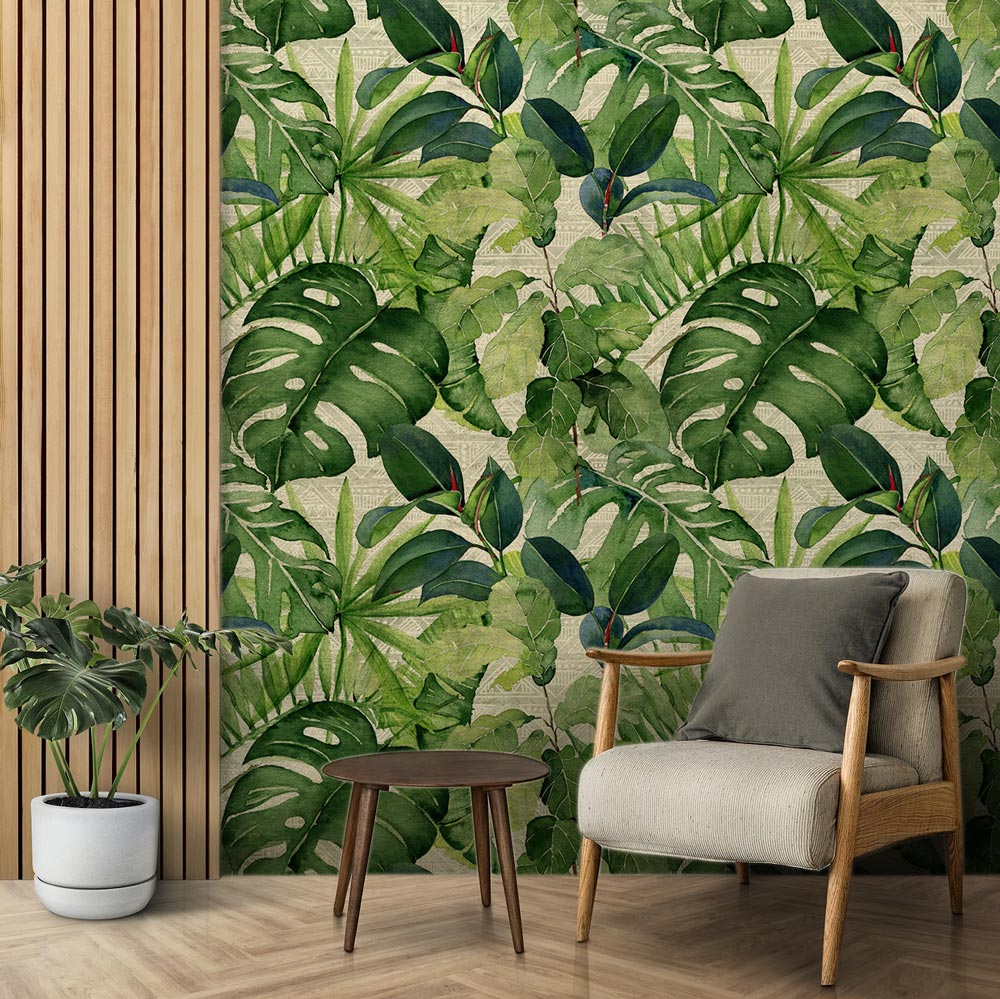 Carta da parati Jungle leaves parete Carta da parati Jungle leaves parete