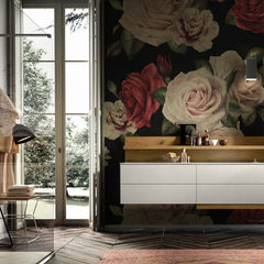 Carta da parati Roses Retrò bagno 2 Carta da parati Roses Retrò bagno 2