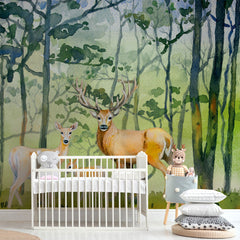 Carta da parati Deer Family - per bambini Carta da parati Deer Family - per bambini