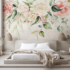 Carta da parati Rose pendenti - camera da letto Carta da parati Rose pendenti - camera da letto