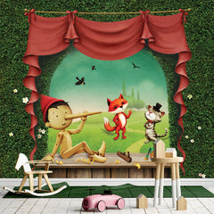 Carta da parati Pinocchio, il gatto e la volpe - per bambini Carta da parati Pinocchio, il gatto e la volpe - per bambini