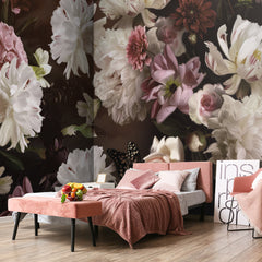 Carta da parati Fiori dipinti - camera da letto Carta da parati Fiori dipinti - camera da letto