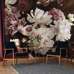 Carta da parati Fiori dipinti - soggiorno Carta da parati Fiori dipinti - soggiorno