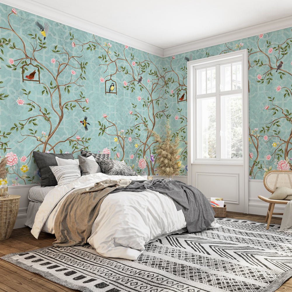 Carta da parati Shabby Spring - camera da letto Carta da parati Shabby Spring - camera da letto