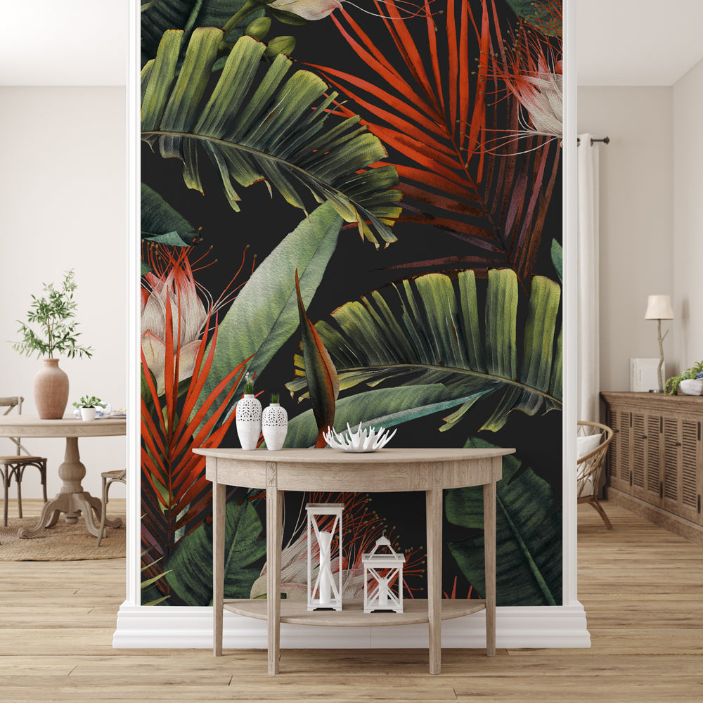 Carta da parati Tropical Leaves - sala da pranzo Carta da parati Tropical Leaves - sala da pranzo