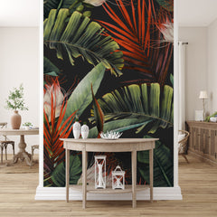 Carta da parati Tropical Leaves - sala da pranzo Carta da parati Tropical Leaves - sala da pranzo