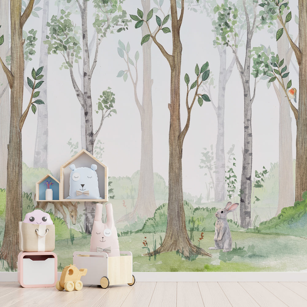 Carta da parati Watercolor grove per bambini 2 Carta da parati Watercolor grove per bambini 2