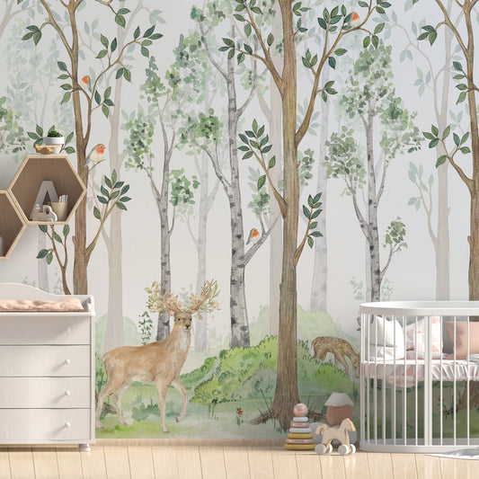 Carta da parati Watercolor grove - per bambini